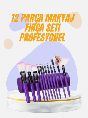 Doğal Görünüm Sağlayan Yumuşak Kıllı 12 Parça Makyaj Fırça Seti Günlük ve Profesyonel Kullanıma Uygun