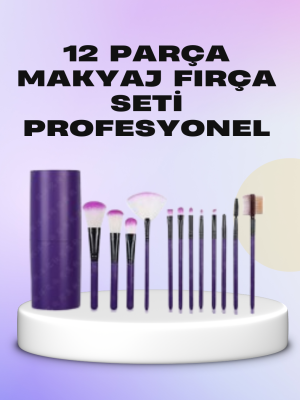 Ergonomik Saplı Fiber Kıllı 12'li Makyaj Fırça Takımı Göz ve Ten Makyajı İçin Uygun