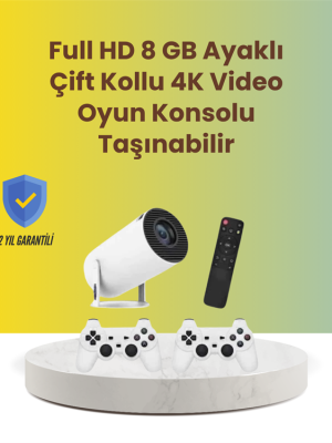 TÇift Kollu Tasarımlı Kablosuz Projeksiyon – 4K, 10.000 Oyun ve Smart App Desteği