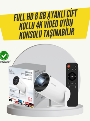 Kablosuz 4K Projeksiyon – Wi‑Fi 6 & Bluetooth 5.0 ile Oyun ve Uygulama Merkezli