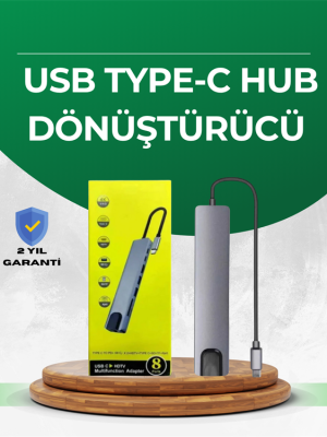 Type‑C Dönüştürücü – 2×USB3.0, SD/MS, 4K HDMI & RJ45 ile Profesyonel Kullanım