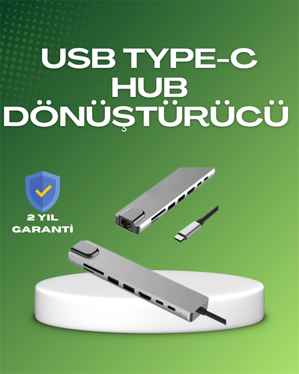 1211994_usb-c-coklu-baglanti-merkezi-5-gbps-10-1cd58.png Seyahat Dostu 8‑in‑1 Hub – Şarj & Veri & Video & Ağ için Eksiksiz Çözüm - Görsel 1