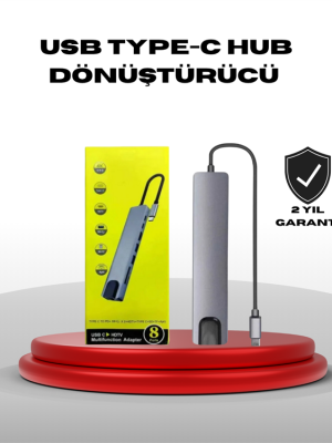 4K HDMI Çıkışlı, Gigabit Ethernet'li USB‑C Çoklu Port Hub