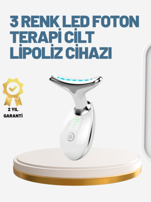 Cilt Yenileyici Şarjlı Güzellik Aleti – Pozitif/Negatif İyon, Titreşimli Masaj ve Kırmızı-Mavi-Yeşil Işıkla