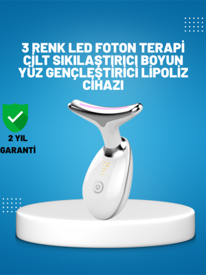 3 Modlu Boyun ve Yüz Bakım Cihazı – EMS, Temizleme, Sıcak Masaj ve Renkli Işık Terapi Özellikli