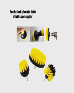 Yüksek Devirde Etkili Temizlik Sağlayan Matkap Ucu Fırça Seti - Görsel 4