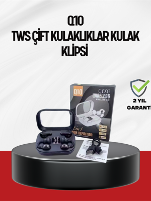 Q10 Dokunmatik Bluetooth Kulaklık – 6 Saat Müzik, Çift Dil, Hızlı Şarj