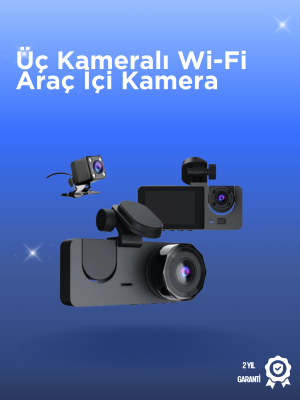 Gelişmiş G-Sensörlü Üçlü Araç Kamerası – 5” LCD Ekran ve Hareket Algılama