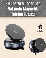 Çok Yönlü Döner Başlıklı Vakumlu Araç Telefon Standı – Sert Yollarda Stabil Kullanım