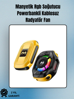 RGB Işıklı Girdap Fanlı Mobil Soğutucu | Manyetik Montaj | Type-C Girişli