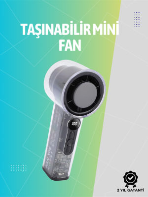 Mini El Fanı | 3000mAh Pil | Type-C Şarj Girişi | Kompakt ve Hafif Tasarım