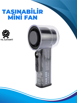 Taşınabilir El Fanı  100 Seviyeli Rüzgar Hızı Ayarı  Sessiz Çalışma - Dijital Ekranlı