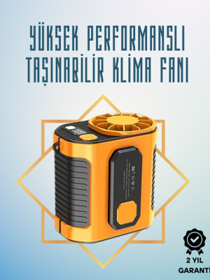 Yüksek Hızlı Mini Klima Fan – 11 m/s Rüzgar Gücü, 100 Hız Ayarı