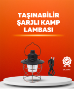 4 Fonksiyonlu Dekoratif Kamp Lambası – Tungsten Ampul, USB Çıkışlı
