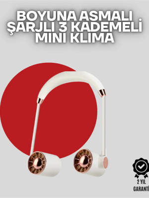 Boyuna Asılan Taşınabilir Küçük Fan | Turbo Motor, 5 Kanat, Katlanabilir Gövde