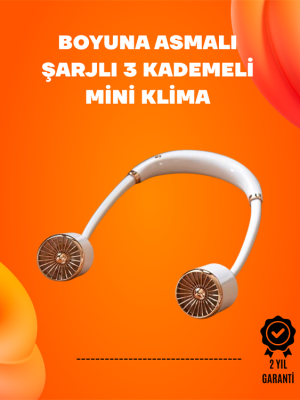 Katlanabilir Asılabilir Fan | USB Şarjlı, 3 Vitesli Sessiz Mini Fan