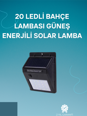 Hareket Sensörlü Solar Lamba | 120° Algılama Açısı, 3-4 Metre Mesafe, Suya Dayanıklı LED