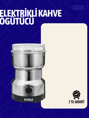 Elektrikli Sessiz Kahve Öğütücü | Çok Fonksiyonlu, 200W, AB Fişli, Kolay Temizlenir