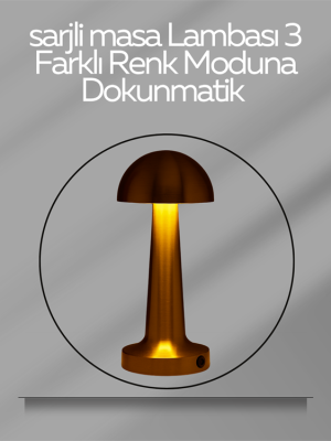 USB Şarjlı Dokunmatik LED Masa Lambası – 3 Renk Modu & Dimmer