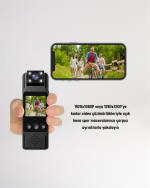 WiFi Destekli Mini Kamera – 180° Dönebilen Lens, 1080P Video, TFT Ekranlı - Görsel 2