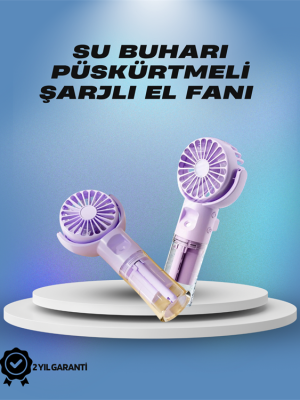 Su Sisi Püskürtmeli Taşınabilir El Fanı – Çocuk ve Öğrencilere Uygun, Kamp ve Seyahat İçin