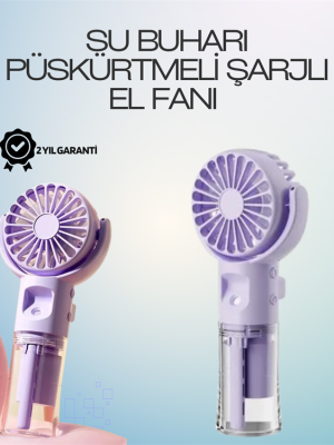 Şarjlı Buğu Fanı – Nemlendirici Sis Fonksiyonlu, Tip-C Girişli, Taşınabilir Masa Fanı