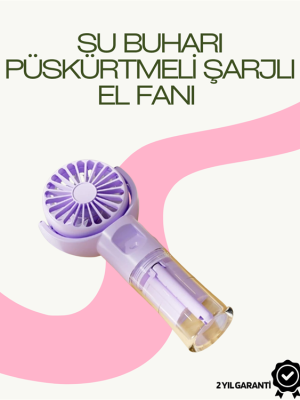 Dönen Su Sisli El Fanı – 4 Kademeli Rüzgar, Şeffaf Su Haznesi, Sessiz Çalışma