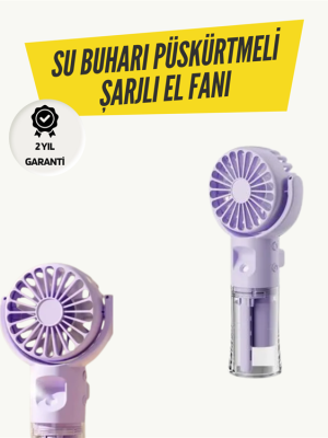 Mini Masaüstü ve El Tipi Buğu Fanı – Su Depolu, Şarj Edilebilir, Nemlendirici Özellikli