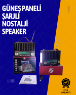 KTF-1428 Solar Enerjiyle Şarj Olabilen Bluetooth Nostalji Hoparlör – Taşınabilir, Güçlü Ses, MP3 Okuyucu - Görsel 2