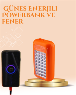 Gold Silver Güneş Enerjili Powerbank Işıldak – 10000 mAh, Taşınabilir, Suya Dayanıklı, 32 LED - Görsel 2