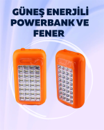 Gold Silver GS-875 Outdoor Powerbank & Işıldak – Güneş Paneli, 32 LED, 10000 mAh, Çift Çıkış - Görsel 2