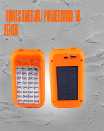 Güneş Enerjili LED Powerbank Işıldak – 10000 mAh, Su Geçirmez, 32 LED, Taşınabilir Tasarım - Görsel 2
