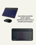 RGB Aydınlatmalı Şarjlı Kablosuz Klavye ve Mouse Seti – Modern ve Kompakt Tasarım - Görsel 4