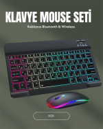 RGB Aydınlatmalı Şarjlı Kablosuz Klavye ve Mouse Seti – Modern ve Kompakt Tasarım - Görsel 2