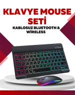 Bluetooth 5.3 Destekli Şarjlı Taşınabilir Klavye + Mouse Kombinasyonu - Görsel 2