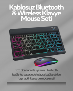 Tüm Cihazlarla Uyumlu RGB Işıklı Kablosuz Klavye ve Mouse Seti - Görsel 2