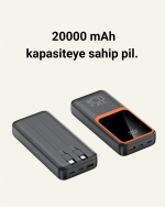 20000 mAh Taşınabilir Powerbank | Çok Kablolu, Hızlı Şarj Destekli (22.5W)