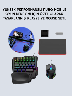 5in1 BT5.3 Mobil Oyun Kiti Klavye Mouse Dönüştürücü Seti