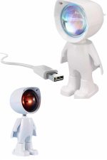 Gün Batımı Lambası Işık Arka Plan Projektör Sevimli Astronot Enerji Tasarruflu - Görsel 3