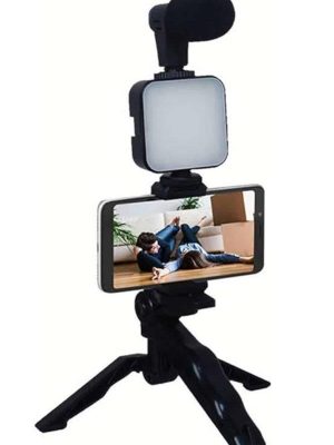 Telefon Tutucu Mikrofonlu Işıklı Youtuber Video Kayıt