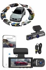 Video ve Fotoğraf Kaydedici Sürüş Kamerası Ön ve Arka Çift Kameralı - Görsel 3
