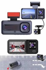 1080p Sürüş Kaydedici 2 İnç Araç Araba Ön İç Arka DVR IPS Ekran - Görsel 5