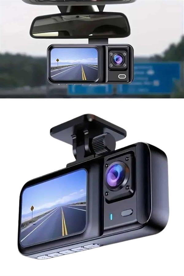 Compressed by jpeg-recompress 1080p Sürüş Kaydedici 2 İnç Araç Araba Ön İç Arka DVR IPS Ekran - Görsel 1