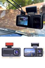 1080P 3 Lensli WİFİ Araç İçi Kameralı Ekran DVR Kaydedici Gece Görüşlü - Görsel 3