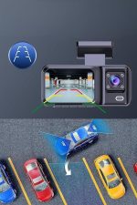 1080P 3 Lensli WİFİ Araç İçi Kameralı Ekran DVR Kaydedici Gece Görüşlü - Görsel 5