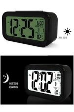 Işıklı Dereceli Masa Ofis Saati Alarmlı Termometre Takvim Çalar Saat - Görsel 4