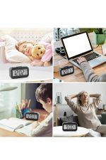 Dijital Işıklı Alarmlı Çalışma Masası Ekran Pilli Çalar Saat - Görsel 4