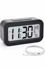 Dijital Masa Saati Takvim Çalar Saat Alarmlı Işıklı Led Ekran Pilli - Görsel 5