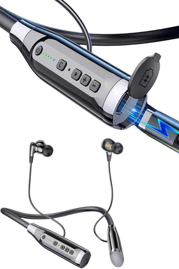 Compressed by jpeg-recompress Bluetooth Kulaklık 120 Saat Kullanım Süresi Boyun Askılı Bluetooth Kablosuz Kulaklık - Görsel 3