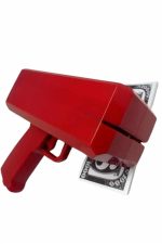 Kırmızı Parti Oyuncağı Para Saçma Fırlatma Tabancası Makinesi Super Money - Görsel 3